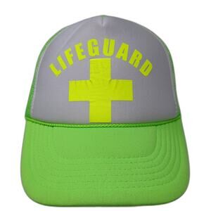 Lifeguard Snapback Mesh Back Rope Trucker Hat Green One Size Nissun